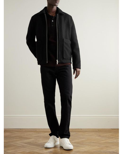 NN07 Black Gael 8267 Brushed Wool-Blend Jacket for men
