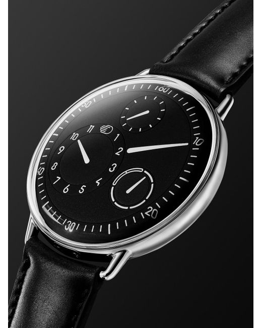 Ressence Black Type 1 Automatic 42.7mm Titanium And Leather Watch for men