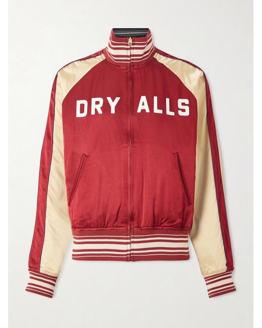 Human Made Red Reversible Logo-Appliquéd Cotton-Blend Satin Bomber Jacket for men