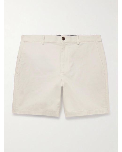 Club Monaco Natural Baxter Slim-fit Cotton-blend Twill Shorts for men