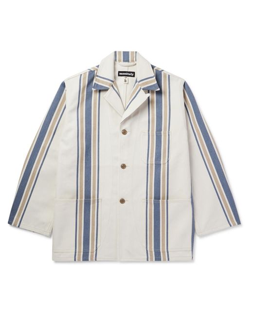 Monitaly White Striped Lyocell Jacket for men