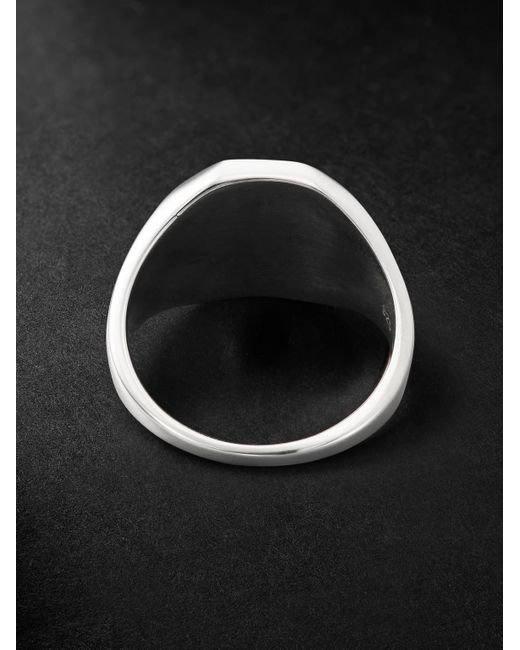 MAOR Black Sterling Signet Ring for men