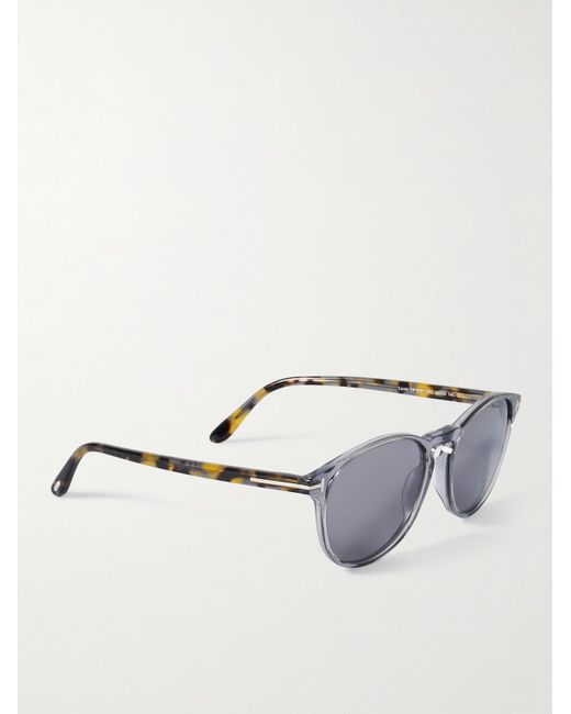 Tom Ford Gray Lewis Round-frame Tortoiseshell Acetate Sunglasses for men