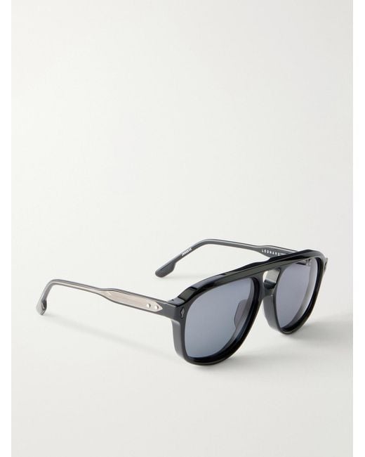 Jacques Marie Mage Black Leonard Aviator-Style Acetate Sunglasses for men