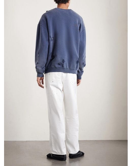 Neighborhood Chito Savage Sweatshirt aus Baumwoll-Jersey mit Stickerei in Distressed-Optik in Blue für Herren