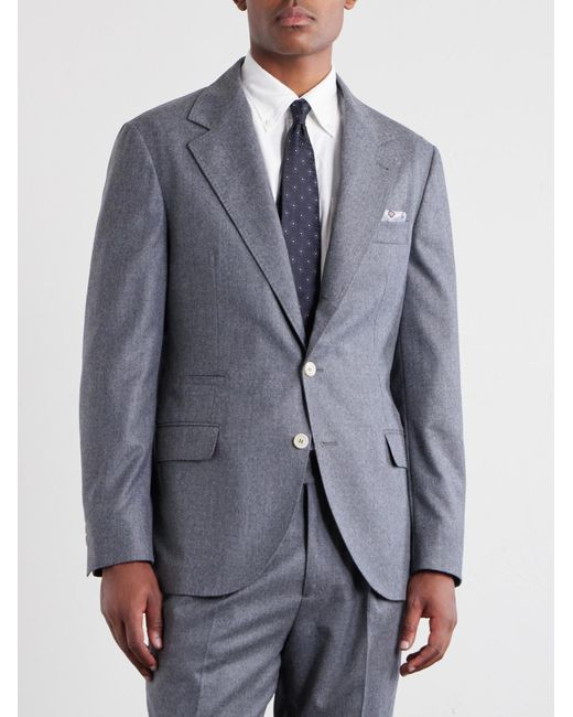 Brunello Cucinelli Gray Virgin Wool Suit Jacket for men