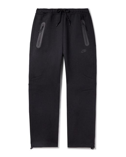 Nike Straight leg Logo print Cotton blend Tech Fleece Sweatpants in Blue for Men Lyst