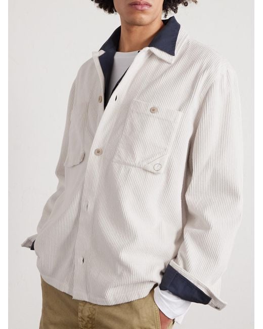 Folk Natural Anniversary Patch Cotton-corduroy Overshirt for men