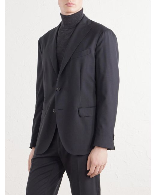 Boglioli Blue Virgin Wool Fresco Suit Jacket for men