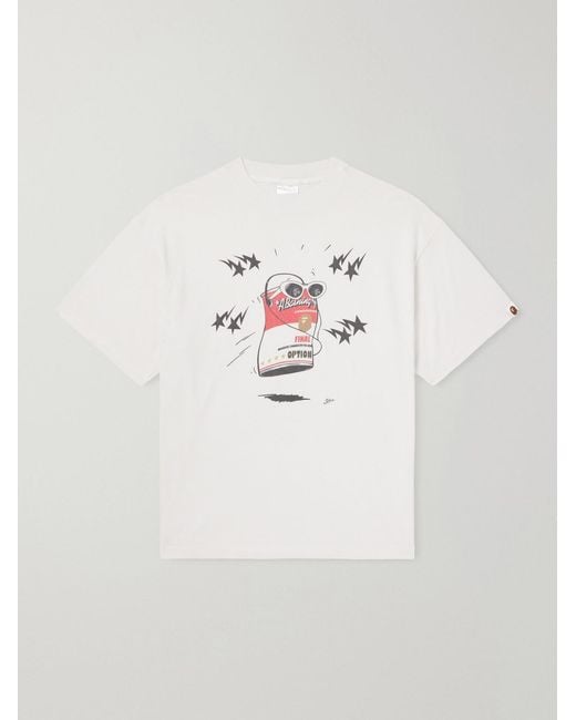SAINT Mxxxxxx White Bape Printed Cotton-Jersey T-Shirt for men