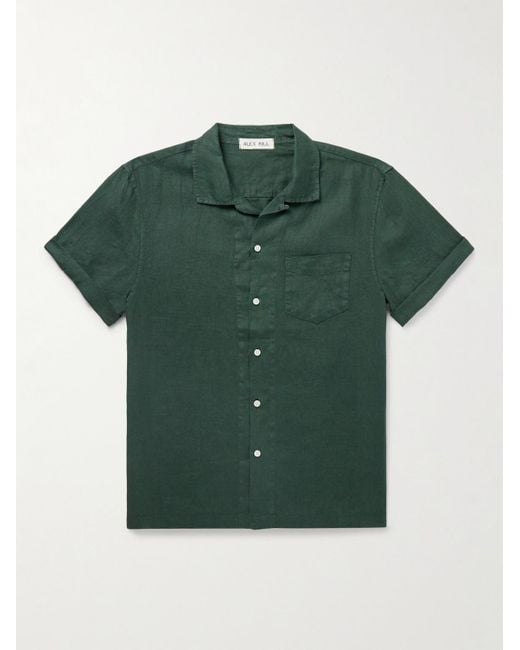 Alex Mill Green Convertible-collar Linen Shirt for men