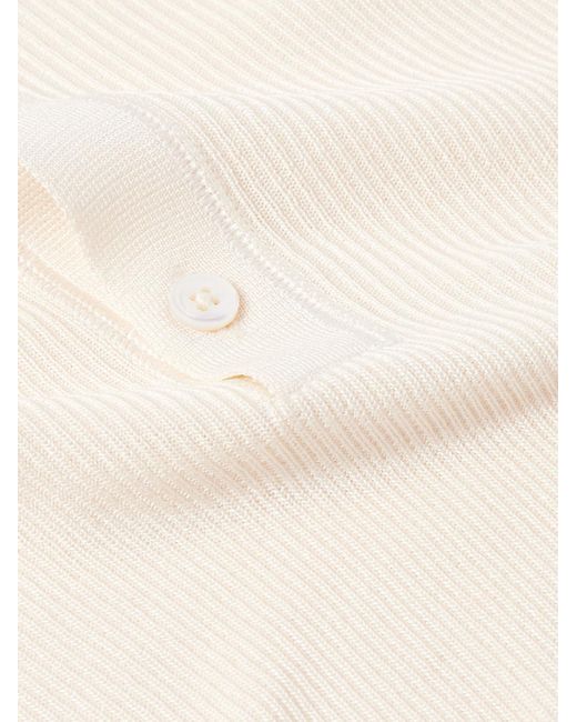 Tom Ford Natural Ribbed Silk-blend Henley Shirt for men