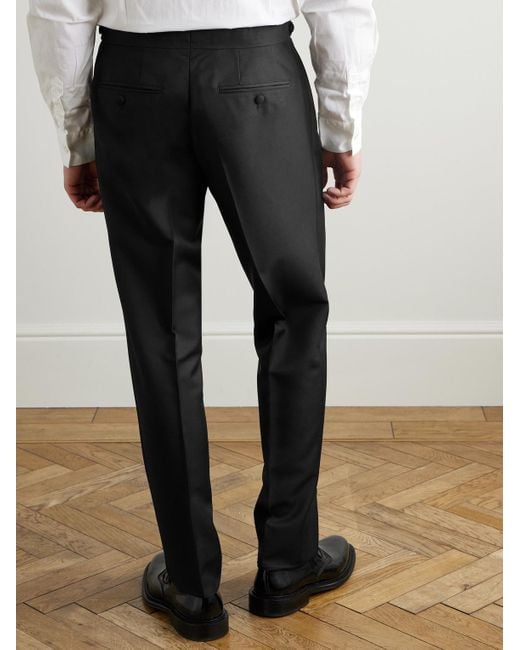 Mr P. Black Mike Straight-leg Wool for men