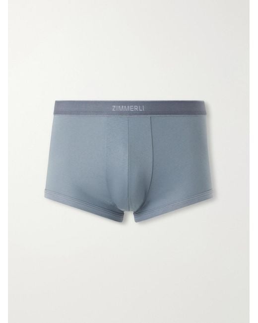 Zimmerli of Switzerland Blue Sea Island Cotton Boxer Briefs for men