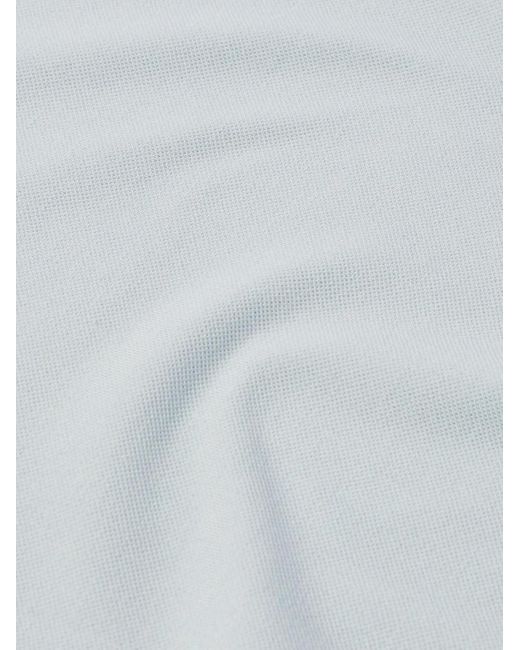 STÒFFA White Cotton And Silk-blend Piqué T-shirt for men
