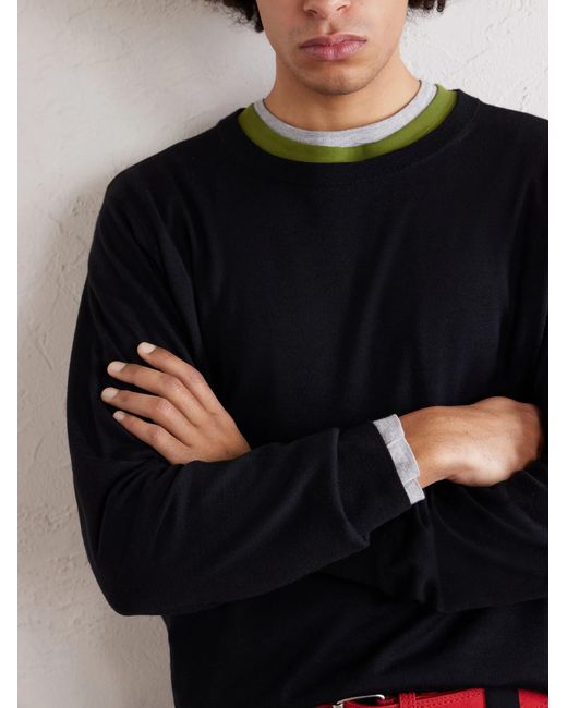 Merino Wool Sweater di Dries Van Noten in Blue da Uomo
