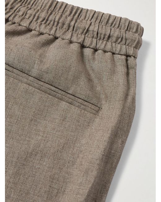 Paul Smith Gray Straight-Leg Linen Drawstring Shorts for men