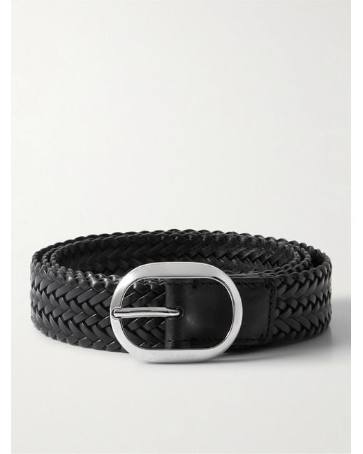 Tom Ford Black 3cm Woven Leather Belt for men