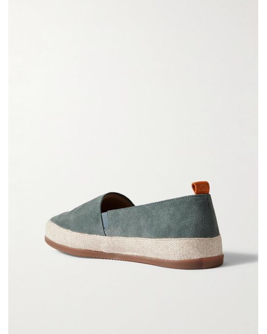 Mulo Blue Leather Espadrilles for men