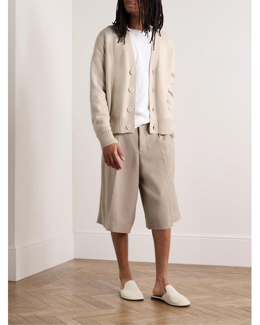AMI Natural Wool And Cashmere-Blend Cardigan for men