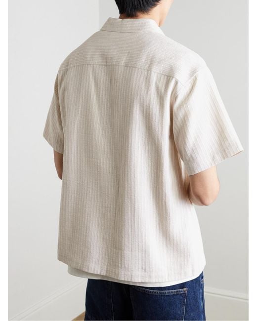 FRAME Hemd aus gestreiftem Baumwoll-Jacquard in White für Herren