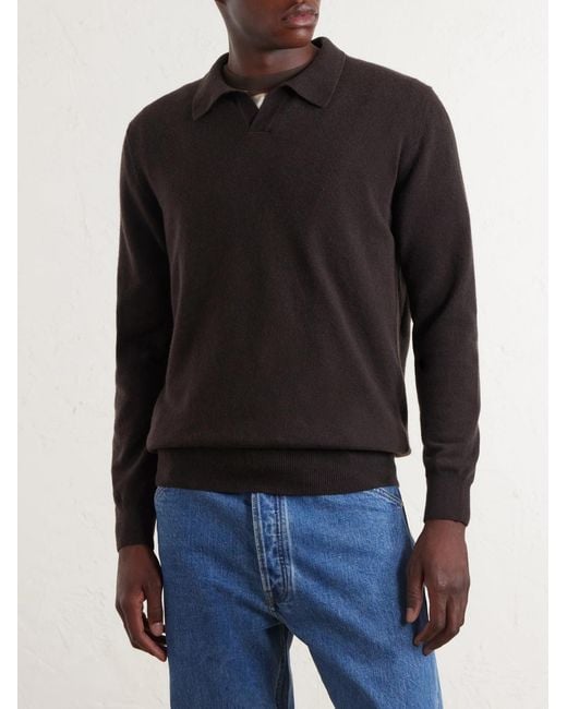 Altea Black Virgin Wool Polo Sweater for men