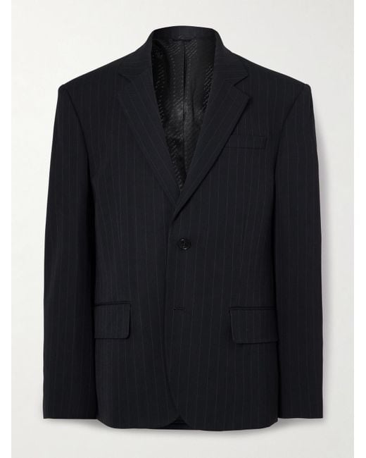 Acne Black Jotam Pinstriped Woven Blazer for men