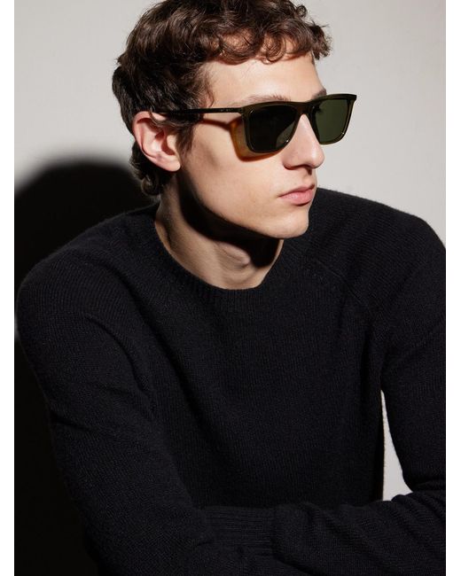 Saint Laurent Brown Square-frame Acetate Sunglasses for men