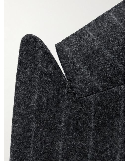 Kingsman Black Double-breasted Striped Wool-felt Suit Jacket for men