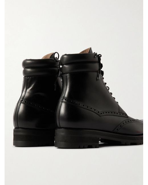 Manolo Blahnik Black Sapele Leather Boots for men