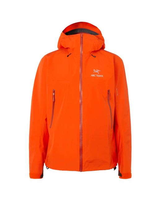 Arc'teryx Beta Lt Gore-tex Hooded Jacket in Orange for Men | Lyst