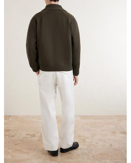Margaret Howell White Mhl. Naval Straight-Leg Cotton-Drill Trousers for men