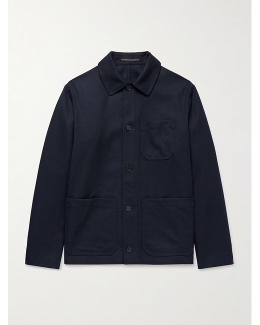 Slowear Blue Incotex Twill Chore Jacket for men