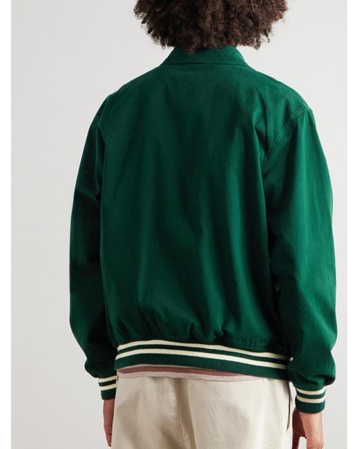 Polo Ralph Lauren Bomberjacke aus Baumwoll-Twill mit Logoapplikation in Green für Herren