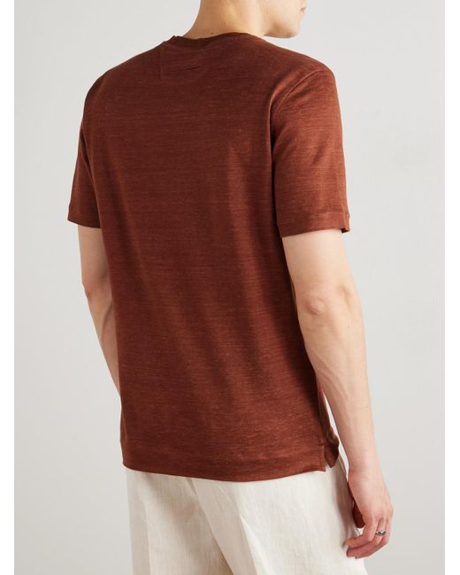 Zegna Red Oasi Linen T-shirt for men