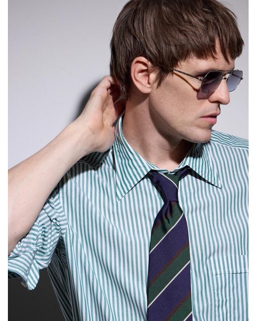 Ahlem White Clovis Aviator-Style-Tone Sunglasses for men