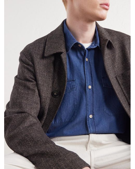 Boglioli Blue Denim Shirt for men