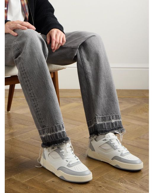 Céline White Ct-09 Leather, Rubber And Mesh Sneakers for men