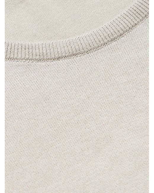 John Smedley White Hatfield Slim-Fit Sea Island Cotton Sweater for men