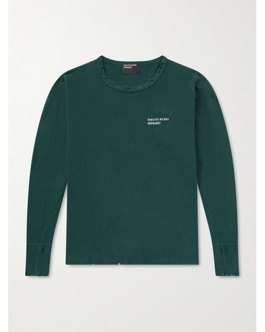Enfants Riches Deprimes Green Logo-Print Cotton-Jersey T-Shirt for men