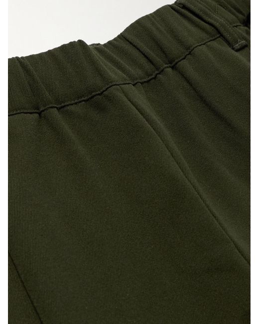 Dime Green Straight-leg Pleated Logo-embroidered Twill Trousers for men