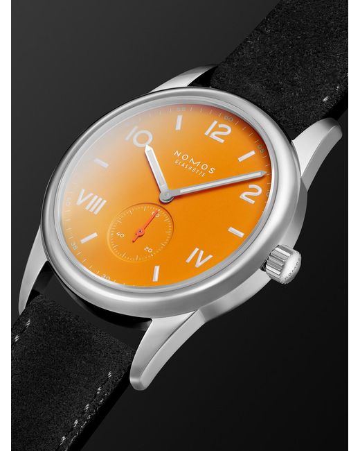 Nomos Black Club Campus Hand-Wound 38Mm Stainless Steel And Leather Watch, Ref. No. 729 for men