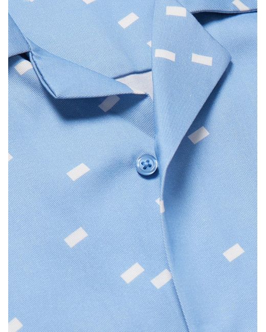 Saturdays NYC Blue Canty Camp-collar Cotton And Tm Lyocell-blend Twill Shirt for men