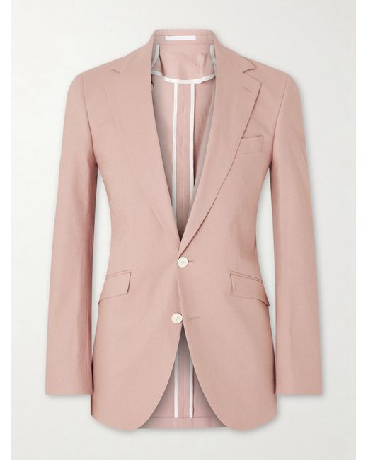 Favourbrook Pink Cooper Linen-blend Suit Jacket for men