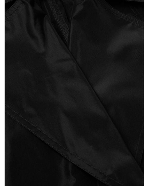 Trench in raso di seta con cintura di Saint Laurent in Black da Uomo