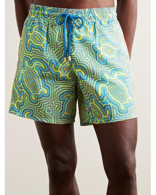 Vilebrequin Green Mahina Straight-leg Mid-length Recycled Swim Shorts for men