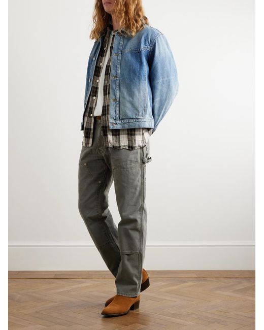 CHERRY LA Gray Straight-leg Cotton-canvas Trousers for men
