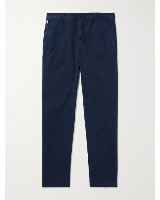 Belstaff Blue Rally Slim-Fit Straight-Leg Garment-Dyed Cotton-Twill Chinos for men