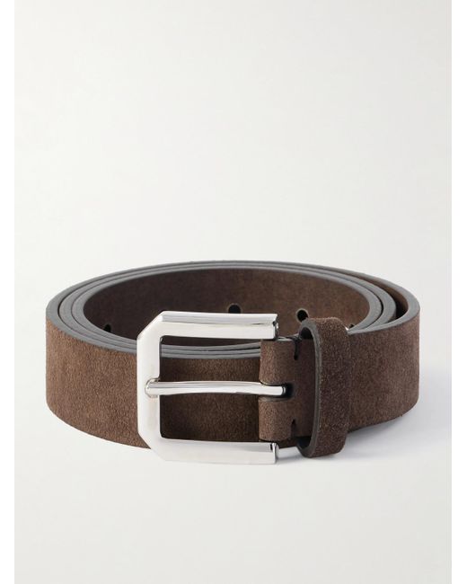 Brunello Cucinelli Brown 3Cm Suede Belt for men