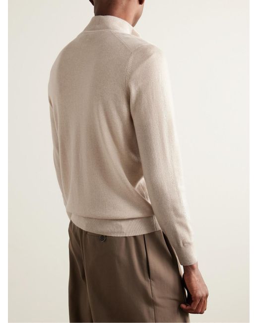 Brunello Cucinelli Natural Cashmere Half-zip Sweater for men